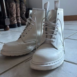 Dr. Martens 1460 leather combat boots mono white